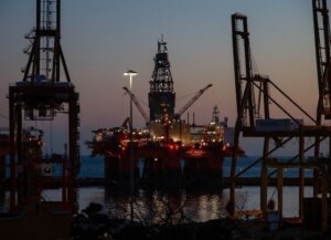 Oil Platform North Sea at Dusk